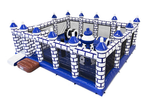 Buy custom indoor super bouncer in castle theme at JB Promotions America. Order now inflatable advertising bounce house in your own corporate identity at JB Inflatables America