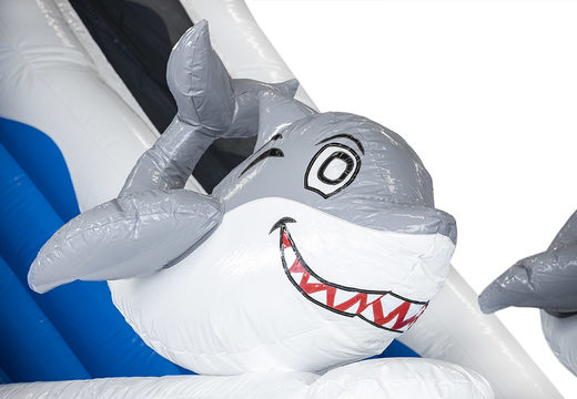 Get your inflatable shark slide with 3D objects online for kids. Order inflatable slides now at JB Inflatables America