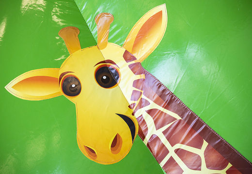Buy a spectacular giraffe-themed inflatable slide with fun prints and 3D objects for kids. Order inflatable slides now online at JB Inflatables America