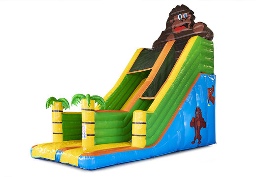 Buy Gorilla Slide Super with the cheerful colors, 3D objects and nice print on the side walls. Order inflatable slides now online at JB Inflatables America