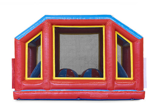 Get your modular 19m obstacle course in themed rollercoaster with matching 3D objects and dual courses in different themes for kids online now. Order inflatable obstacle courses at JB Inflatables America
