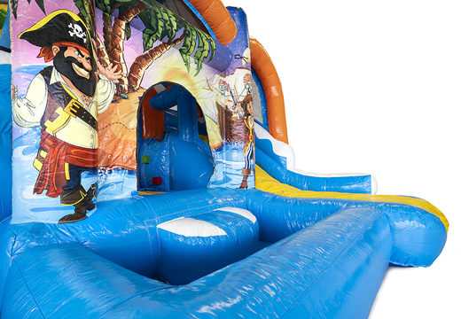 Order mini inflatable pirate bounce house with slide with slide for children. Buy inflatable bounce houses online at JB Inflatables America