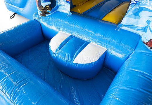 Buy a pirate themed bounce house with a slide for children. Order inflatable bounce houses online at JB Inflatables America