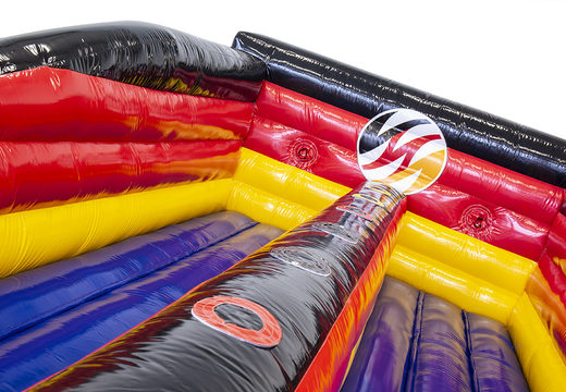 Order inflatable Deutsche Soccer liga bungeerun for both young and old. Buy inflatable bungee run now online at JB Promotions America