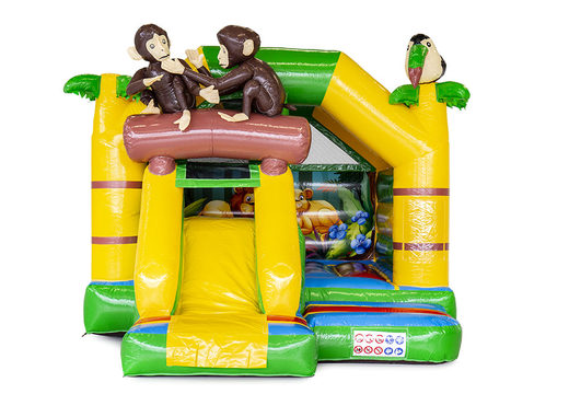 Buy promotional custom inflatable rental Twente Slide Combo Jungle bounce houses. Order now inflatable advertising bounce houses in your own corporate identity at JB Inflatables America