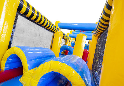 Buy large inflatable Qui Vive obstacle course for both young and old. Order inflatable obstacle courses online now at JB Promotions America