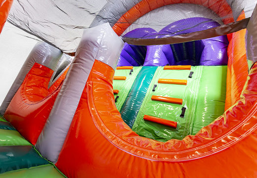 Order Mega inflatable multicolor obstacle course for both young and old. Buy inflatable obstacle courses online now at JB Promotions America