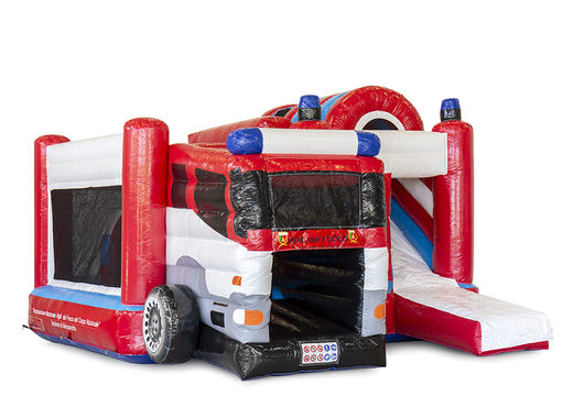 Custom Vigili del Fuoco Multiplay Fire Brigade bouncy castle made in your own style at JB Promotions America. Order online promotional inflatables in all shapes and sizes