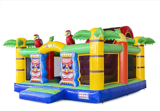 Order now custom Hello 29 Slidebox Hawaii bounce houses at JB Promotions America. Promotional inflatable advertising bouncers in different shapes and sizes for sale at JB Promotions