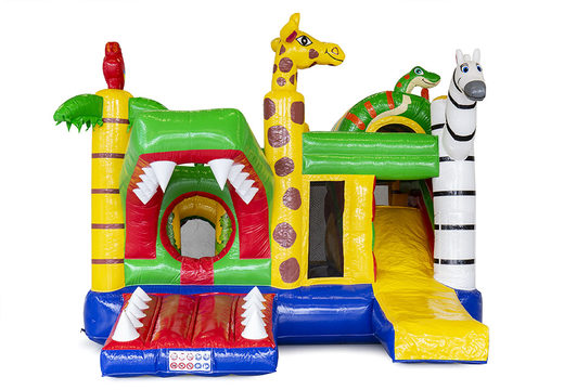 Buy custom safari multiplay bounce house suitable for various events at JB inflatables America. Order now customized promotional bounce houses at JB Promotions
