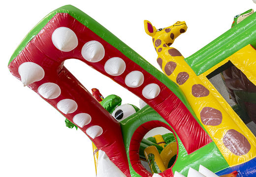 Buy online Inflatable custom safari multiplay bounce house at JB Promotions America. Request free design for inflatable advertising bounce houses in your own corporate identity