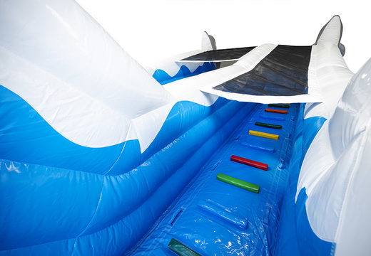 Get your inflatable dolphin slide with 3D objects online for kids. Order inflatable slides now online at JB Inflatables America