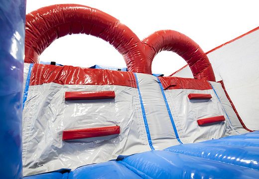 Order 40-piece giant modular inflatable Way Out obstacle course for children. Buy inflatable obstacle courses online now at JB Inflatables America