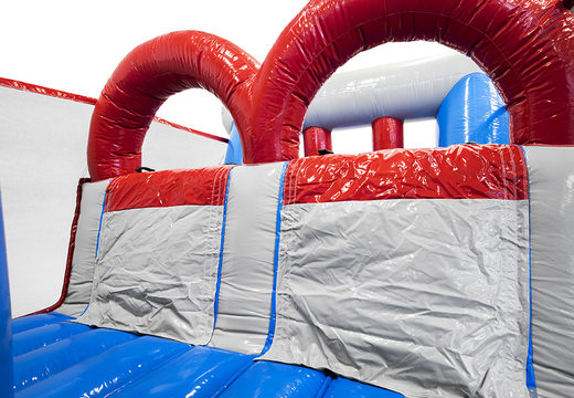 Buy inflatable 40-piece giga modular Way Out assault course for kids. Order inflatable obstacle courses online now at JB Inflatables America