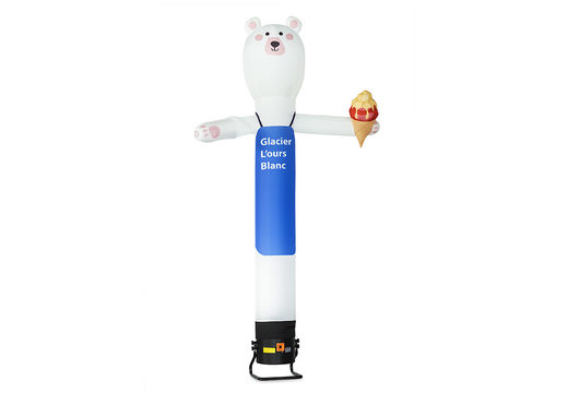Inflatable Waving skyman Glacier L'ours Blanc skydancers custom made at JB Promotions America; specialist in inflatable advertising items such as inflatable tubes