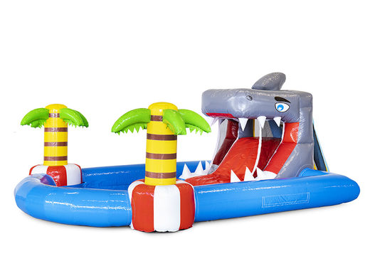 Order a multifunctional mini park shark bouncy castle for children. Buy bouncy castles online at JB Inflatables America