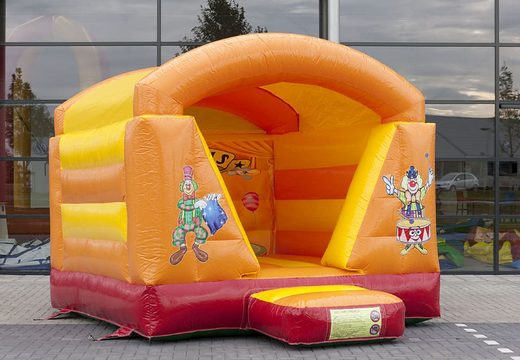 Mini-roofed circus-themed bounce house for kids for sale. Buy bounce houses now at JB Inflatables America