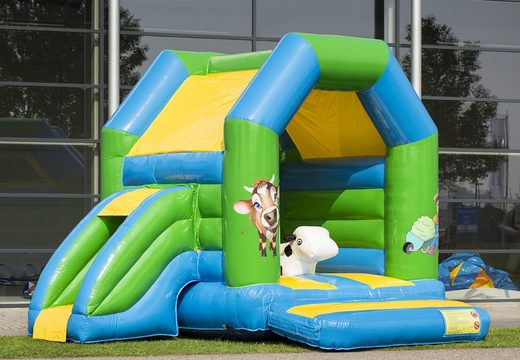 Midi multifun inflatable roofed bouncer in farm theme for sale. Order bouncers at JB Inflatables America online