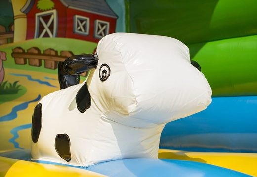 Order a midi roofed multifun inflatable bouncy castle for kids in farm theme. Buy bouncy castle at JB Inflatables America online