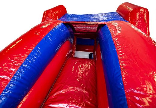 Order a midi roofed multifun inflatable bouncy castle for kids in fire brigade theme. Buy bouncy castle at JB Inflatables America online