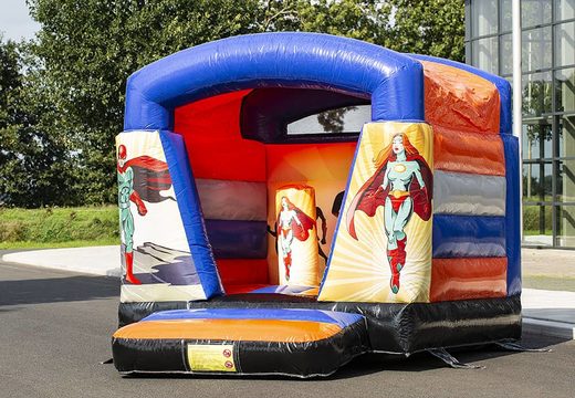 Small indoor bouncy castle for sale in theme superheroes for children. Buy bouncy castles at JB Inflatables America