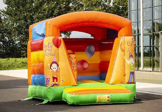 Small inflatable orange bouncy castle to buy for kids in party theme. Buy bouncy castles at JB Inflatables America online 