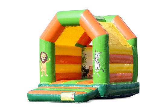 Buy a midi inflatable bounce house with a jungle theme for kids. Order bounce houses at JB Inflatables America online
