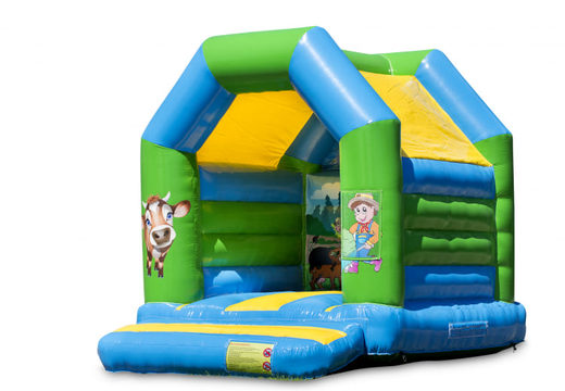 Buy a midi inflatable bounce house with a farm theme for kids. Order bounce houses at JB Inflatables America online