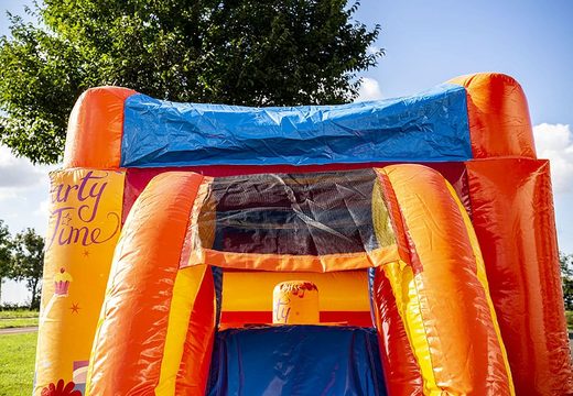 Order a small multifun bounce house covered in theme party for children. Buy bounce houses online at JB Inflatables America
