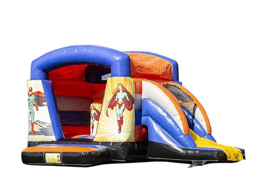 Small indoor multifun bouncy castle for sale in theme superheroes for children. Buy bouncy castles at JB Inflatables America online