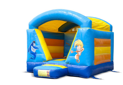Small inflatable seaworld-themed bounce house with roof for kids for sale. Buy bounce houses now at JB Inflatables America online