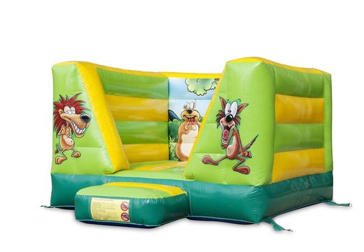 Buy a small open bounce house in jungle theme for children. Visit JB Inflatables America online