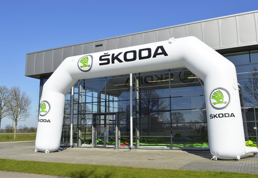 Custom skoda inflatable advertisement arch for sale at JB Promotions America. Order promotional advertising inflatable arches online