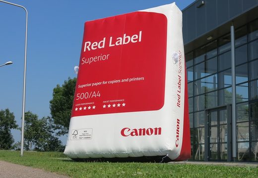 Inflatable Canon paper pack product augmentation for sale. Order inflatable 3D objects online at JB Inflatables America