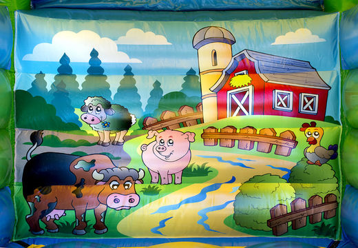 Buy a midi bouncy castle with a farm theme for kids. Buy bouncy castles now at JB Inflatables America online