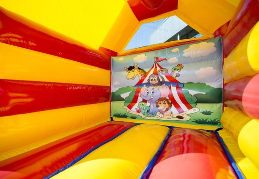Midi bounce house with circus theme to buy. Available at JB Inflatables America online