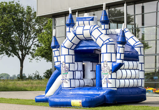 Midi inflatable multifun bounce house in castle theme to buy for kids. Buy bounce houses online at JB Inflatables America