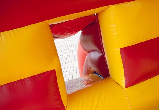 Puchase a midi multifun bounce house in circus theme with roof for kids. Buy bounce houses at JB Inflatables America online