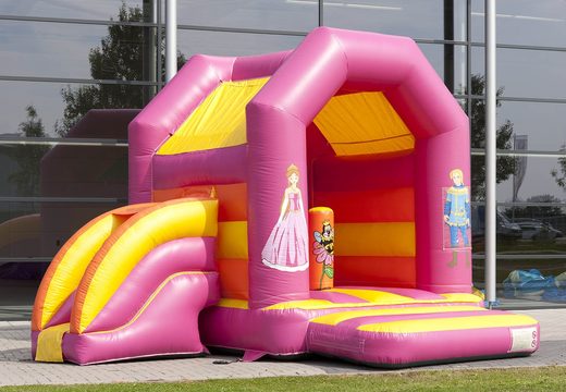 Midi inflatable multifun bounce house in princess theme to buy for kids. Buy bounce houses online at JB Inflatables America