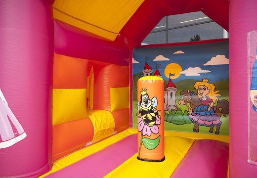 Midi multifun bounce house for commercial use in princess theme to purchase for kids. Bounce houses are for sale at JB Inflatables America online