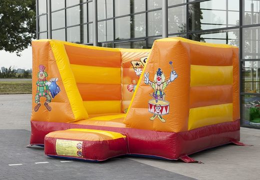 Small open bounce house for kids with circus theme to buy. Available at JB Inflatables America online