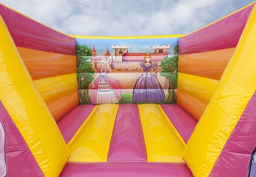Order a small open inflatable bounce house for kids in princess theme. Buy bounce houses online at JB Inflatables America