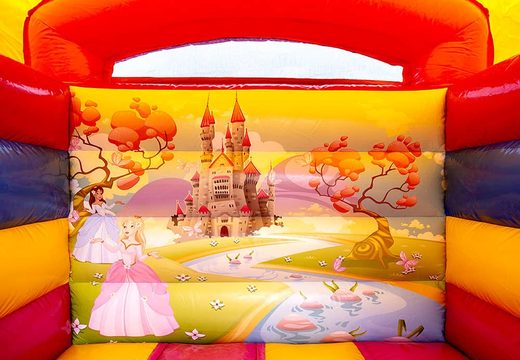 Mini roofed bounce house pink fairy tale to buy at JB Inflatables America online. Order bouncers online at JB Inflatables America