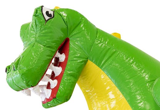 Order mini inflatable bouncer with slide in theme dinosaur for children. Inflatable bouncers with slide for sale at JB Inflatables America