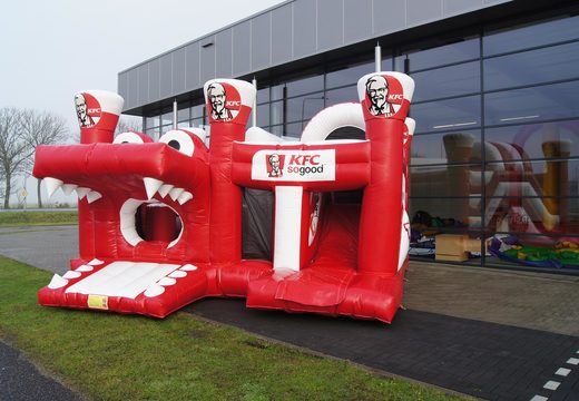 Custom KFC Multiplay inflatables are perfect for various events. Order custom-made bounce houses at JB Promotions America