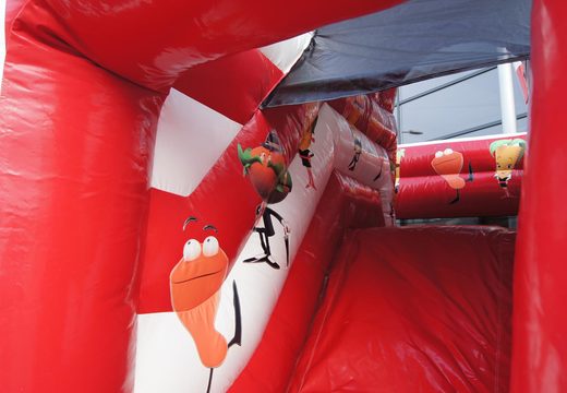 Order custom KFC Multiplay bounce houses at JB Promotions America; specialist in inflatable promotional items such as custom bouncers