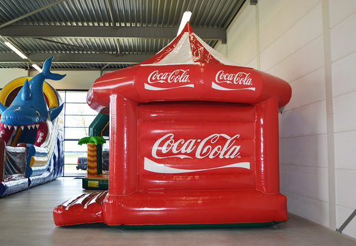 Personalized Coca-Cola Carousel bounce houses for various events for sale. Buy custom inflatable promotional bouncers online from JB Inflatables America now 