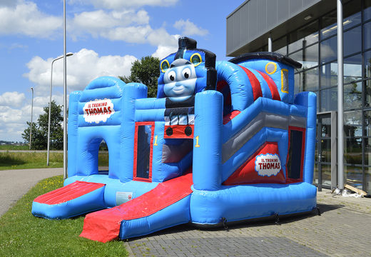 Order Thomas the Train custom multiplay bounce houses now at JB Promotions America. Custom inflatable advertising aouncers in various shapes and sizes for sale