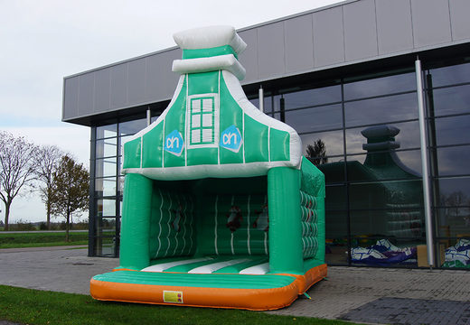 Order now custom Albert Heijn Zaanhuisje bounce houses at JB Promotions America. Custom inflatable advertising Bouncers in various shapes and sizes for sale