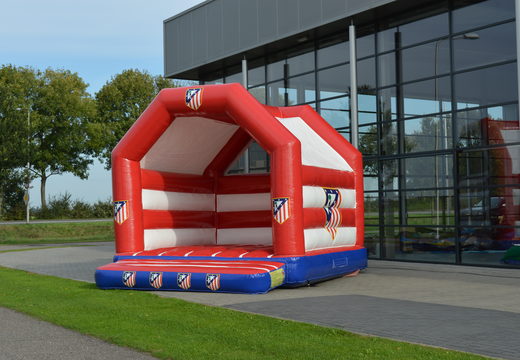 Promotional custom Atletico Madrid A Frame Bouncer buy for various events. Order now Inflatable bounce houses in your own corporate identity at JB Inflatables America